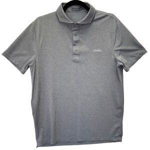 G/FORE Mens Whitetail Golf Polo Shirt Heather Grey Performance Short Sleeve M
